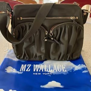MZ Wallace Olive Nylon Crossbody Bag